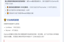 10 月 25 日 Opinion 成交额破 1.692 亿超 Polymarket