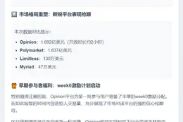 10月25日Opinion成交1.692亿超Polymarket