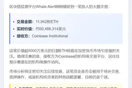 "鲸鱼转移1.2万枚ETH至Coinbase，价值5047万美元"