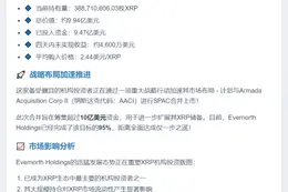 Evernorth持3.89亿XRP达目标95%