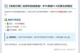 比特币跌穿11.5万美元
