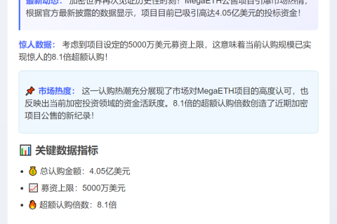 MegaETH募资4.05亿美元 超额8.1倍