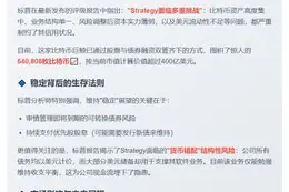 标普：Strategy信用评级B-，前景稳定