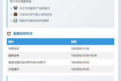 OKX上线VIRTUAL现货交易