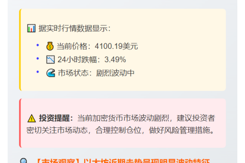 ETH突破4100美元