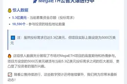 MegaETH公售募5.3亿 参与地址超1.8万