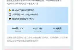 鲸鱼大举买入49,233枚HYPE