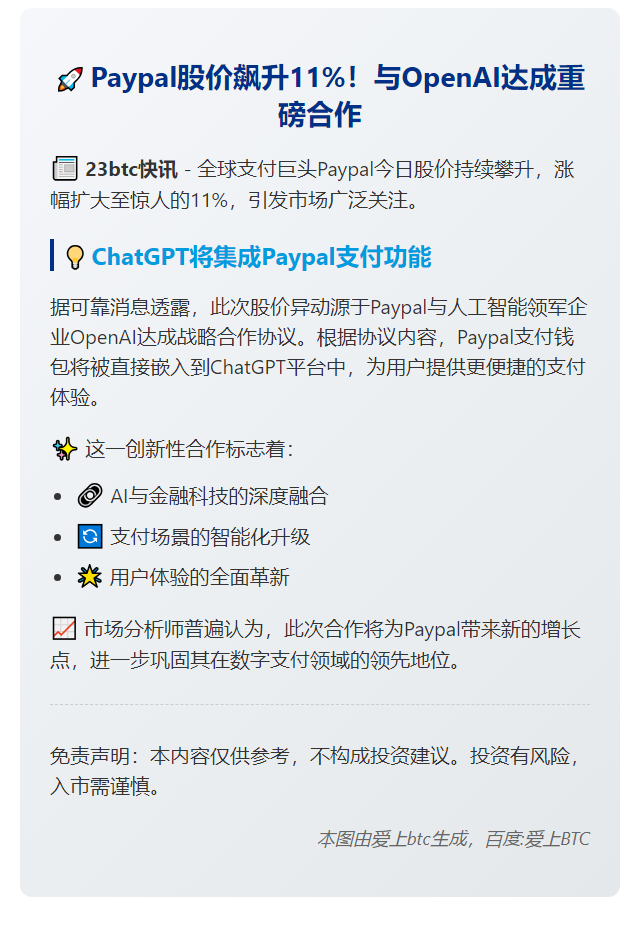 Paypal大涨11%