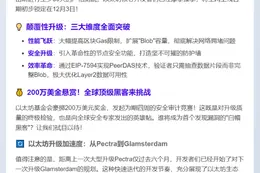 以太坊Fusaka硬分叉测试网激活，12月主网上线