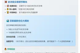 巨鲸清仓13倍比特币多单，获利140万