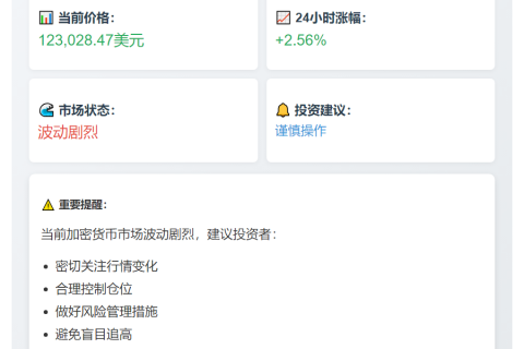 BTC破12.3万美元