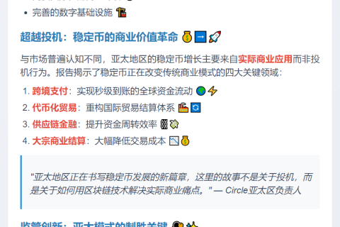 亚太稳定币交易量达2.4万亿美元，新港领涨