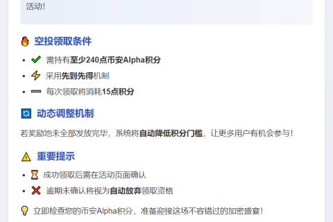 币安Alpha用户可领2688枚BOS空投