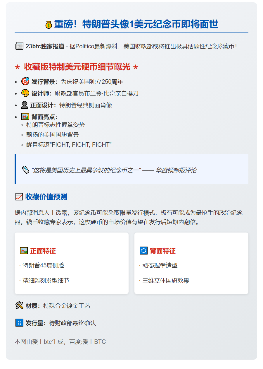 特朗普1美元纪念币或发行