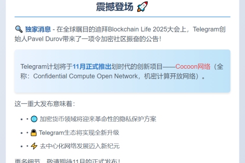 Telegram拟11月发布Cocoon网络