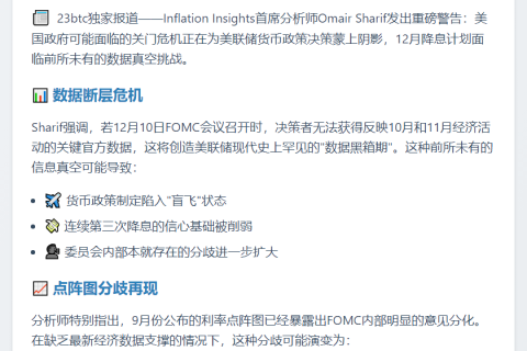 数据缺失或阻碍美联储12月降息