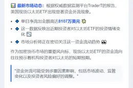 美以太坊ETF昨日净流出8107万美元