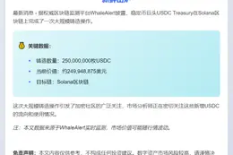 Solana链新增2.5亿USDC