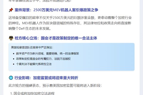 美检方：加密政策应由国会主导