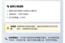 BNB跌破1100美元