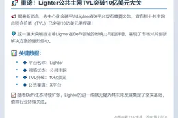 Lighter主网TVL破10亿