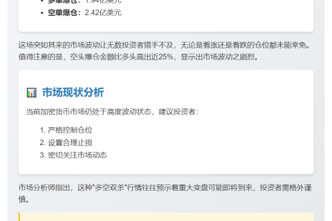 24小时全网爆仓4.36亿 多空双杀