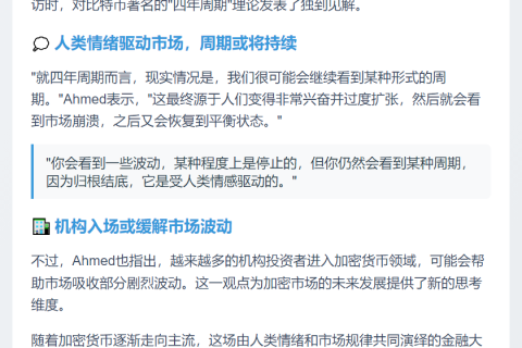 比特币周期或将延续