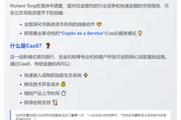 Binance CEO：将推机构加密服务合作