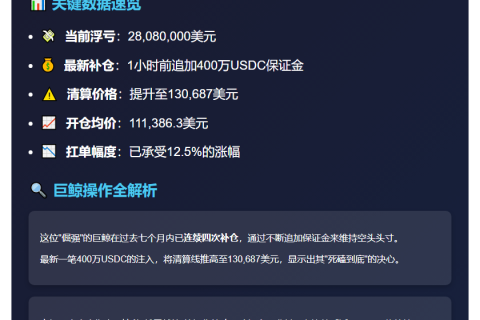 鲸鱼做空BTC巨亏2808万