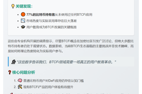 77%的BTC持有者未涉足BTCFi