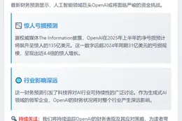 OpenAI 2025年或亏损135亿