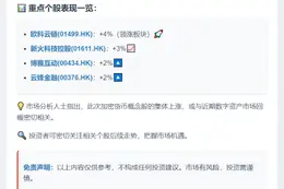 港股加密概念股普涨 云锋金融涨近2%
