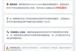 美比特币ETF单日净流入4.3亿美元