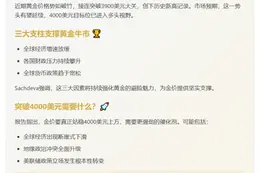 金价破4000需"结构性突破"