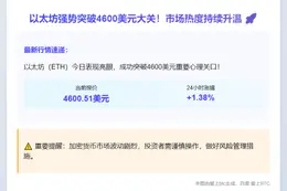 ETH飙破4600美元