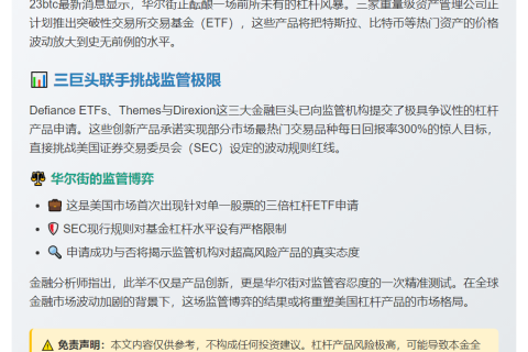 华尔街以三倍杠杆ETF申请测试监管机构风险容忍度