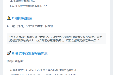 CZ回应福布斯排名：数据不实