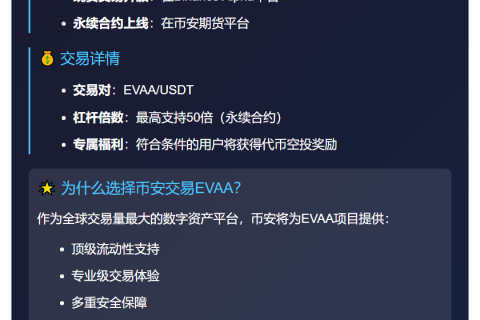 币安上线EVAA现货及合约交易