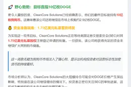 CleanCore持7.1亿枚狗狗币
