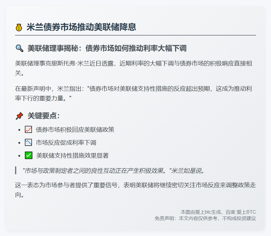 米兰债券市场推动美联储降息