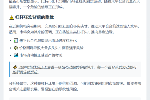 市场回调考验比特币杠杆头寸