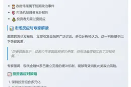摩根大通CEO：政府停摆无损金融市场