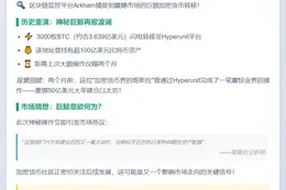 巨鲸转移3000枚BTC至Hyperunit