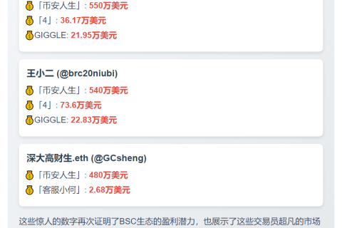 三交易员炒BSC币浮盈1700万