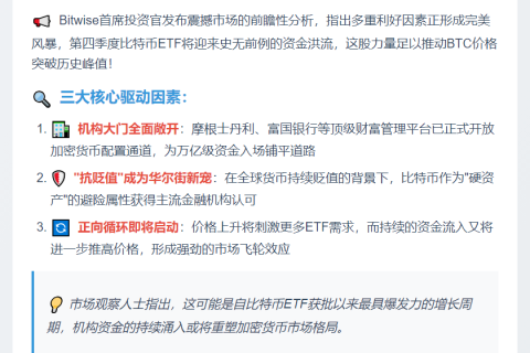比特币ETF Q4资金流入或创新高
