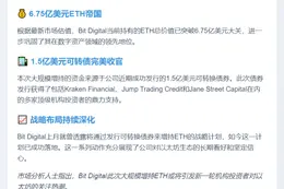 Bit Digital增持3.1万ETH，持仓破15万