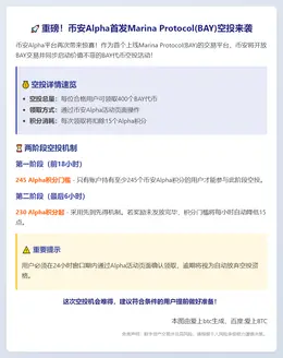 币安Alpha：BAY空投需245积分