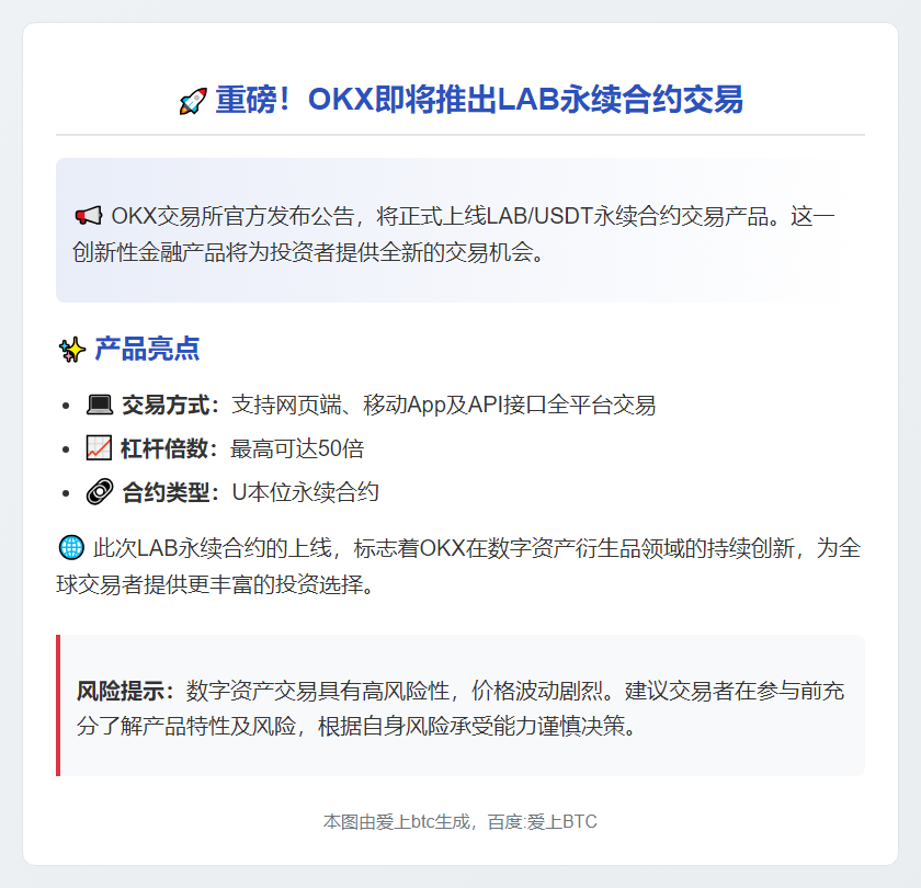OKX上线LAB U本位永续合约