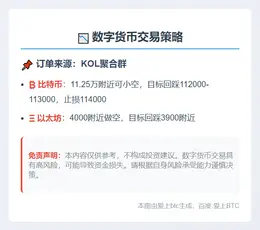 2025-11-02 17:11:03 比特币小空目标112000  
以太坊4000做空