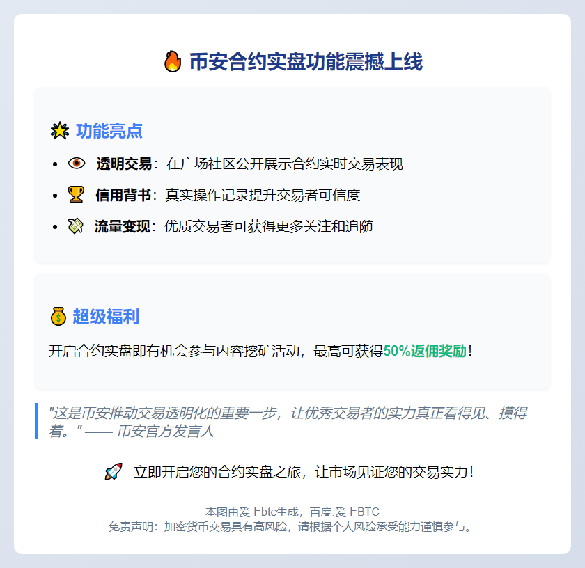 币安推出合约实盘